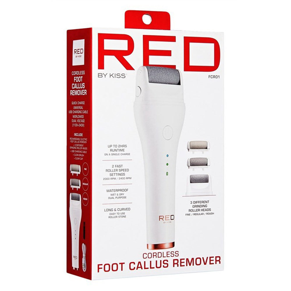 RED by Kiss FCR01 Electric Foot Callus Remover Rechargeable Pedicure Tool 1Ea